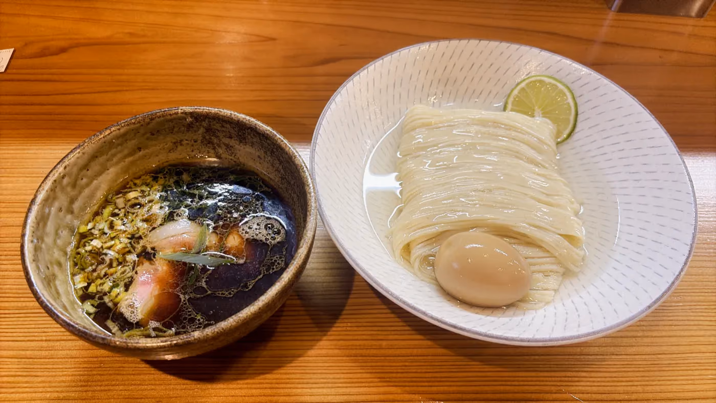 つけそば 神宮寺 鰹昆布出汁醤油つけそば(味玉入り)+あえ玉